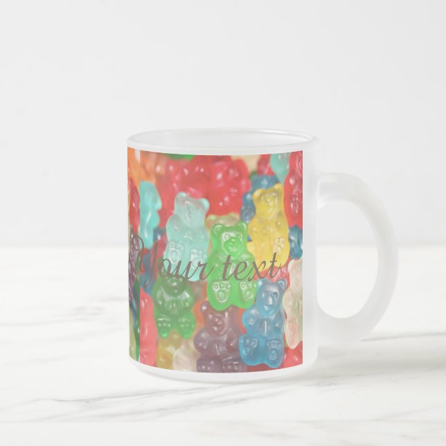 Stora gummibjörnar mönster för stora och små, godi frostad glasmugg (Höger)