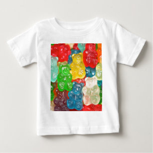 Stora gummibjörnar mönster för stora och små,godis tee shirt