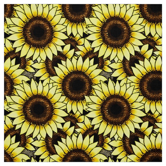 Stora gyllene Gult-solblommor Tyg (Provkarta)