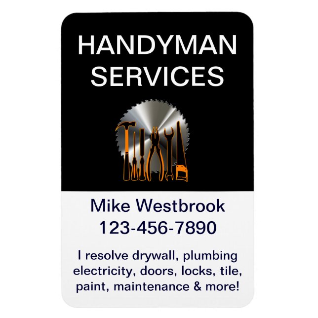 Stora Handymän - affärsmagneter Magnet (Vertikal)