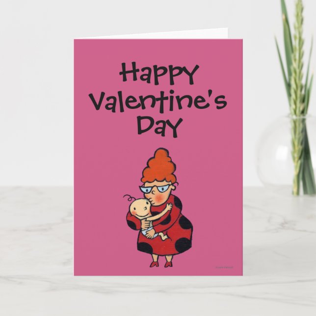 Stora hejkramar från Auntie i rött Helgkort (Framsida)