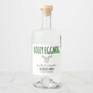 Stora Homemade Boozy Eggnog Flaska-etikett Spritflaskor Etikett