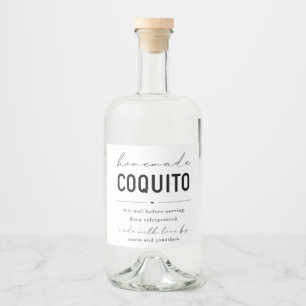 Stora Homemade Coquito Flaska-etikett Spritflaskor Etikett