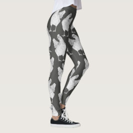 Stora hönor på grå färg - damasker leggings