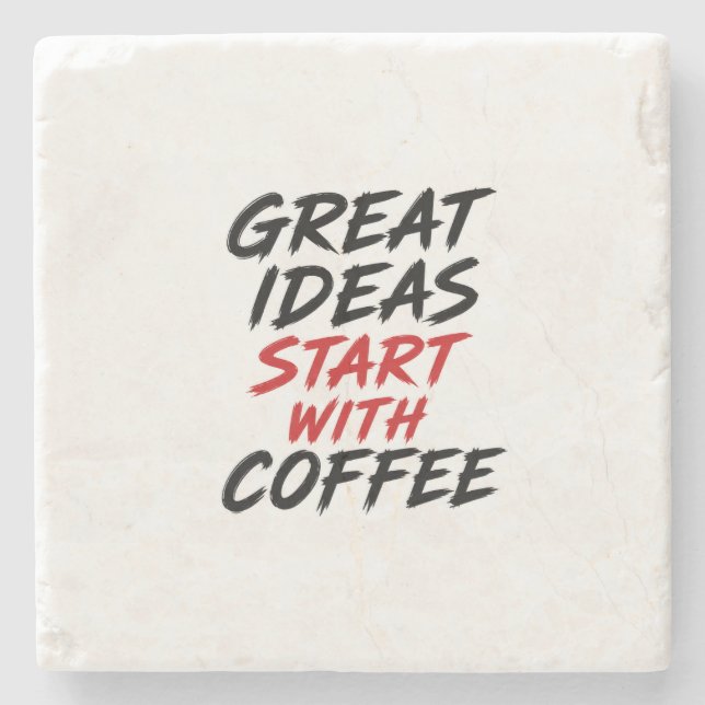 Stora idéer börjar med kaffe stenunderlägg (Framsidan)