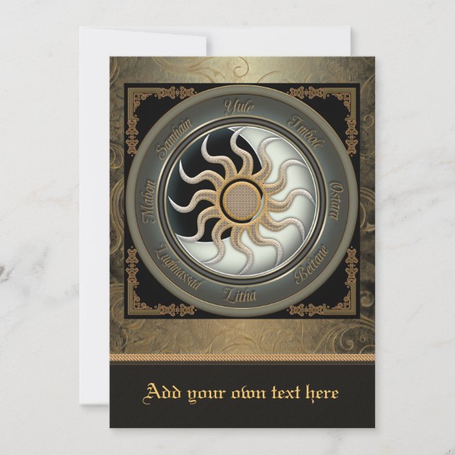 Stora inbjudningar till Pagan Wheel Sol och Måne (Framsida)