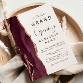 Stora invigning Burgundy Rose Guld Agat Inbjudningar