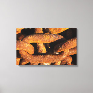 Stora järn-kedjor från ankarplats för fraktaser canvastryck