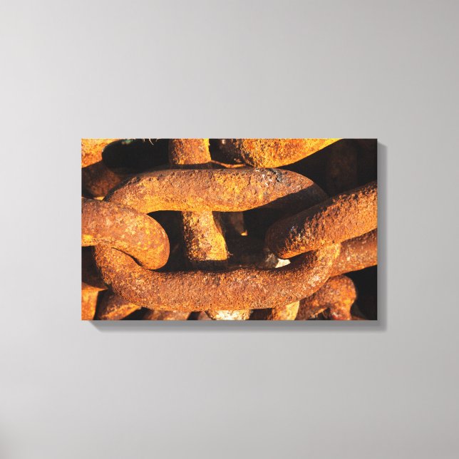 Stora järn-kedjor från ankarplats för fraktaser canvastryck (Framsida)