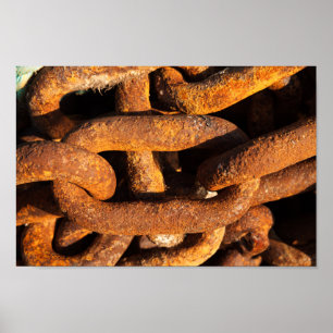 Stora järn-kedjor från ankarplats för fraktaser poster