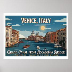 Stora kanalen från Accademia-bron, Venedig Poster