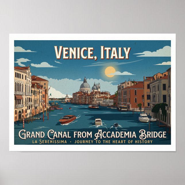 Stora kanalen från Accademia-bron, Venedig Poster (Framsidan)