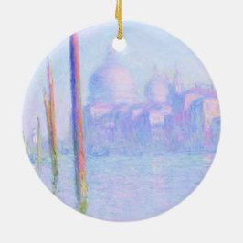 Stora kanalen i Venedig (av Claude Monet) Julgransprydnad Keramik