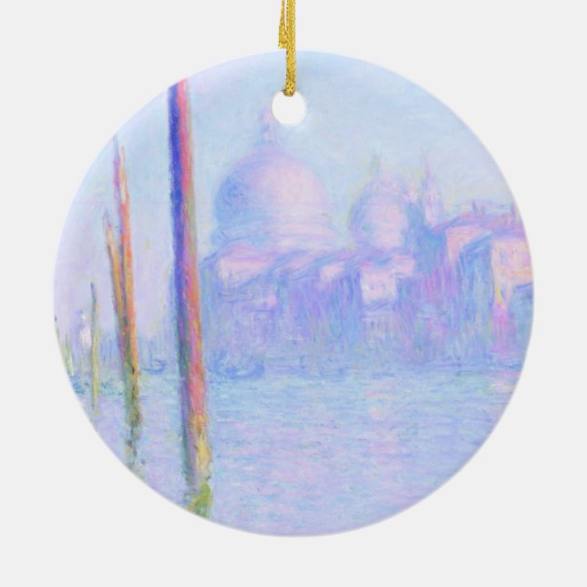 Stora kanalen i Venedig (av Claude Monet) Julgransprydnad Keramik (Baksidan)