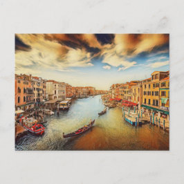 Stora kanalen i Venedig med gondoler Vykort