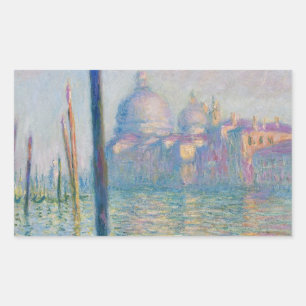 Stora kanalen Monet Venedig Italien Klassisk målni Rektangulärt Klistermärke