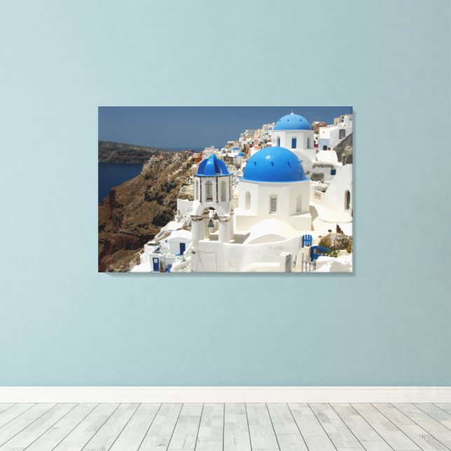 Stora Kanvastrycket - Santorini Grekland Canvastryck (Insitu (trägolv))
