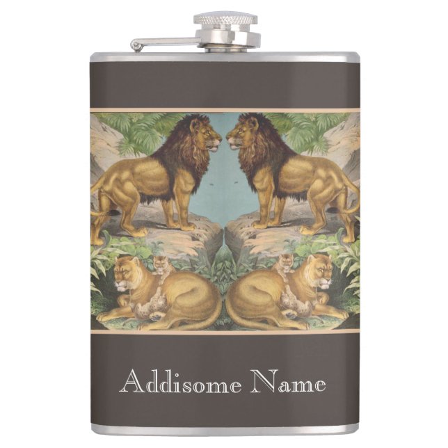 Stora kattburkar, leoparder, Lejon, utskrift av dj Fickplunta (Framsidan)