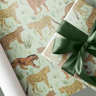 Stora katter i gräs presentpapper