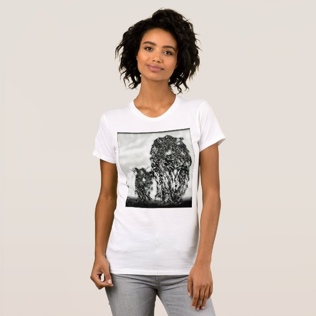 Stora kattmodeller: Förstorad Snö Leopard och Unge T Shirt (Hel framsida)