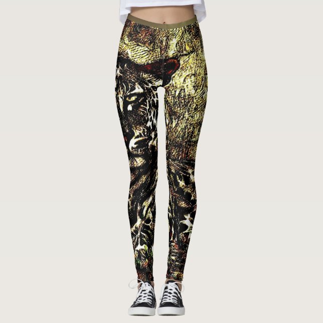 Stora kattmodeller: Leopard Laze 01-03 Leggings (Framsida)