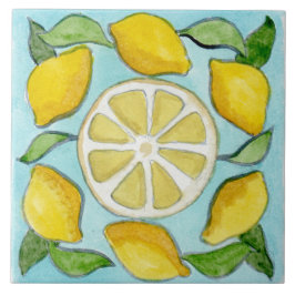 Stora keramiska plattor Sicilian-stil (citroner) Kakelplatta