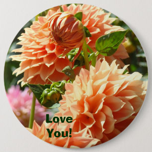 Stora knappar anpassade Love You! Orange Dahlia Bl