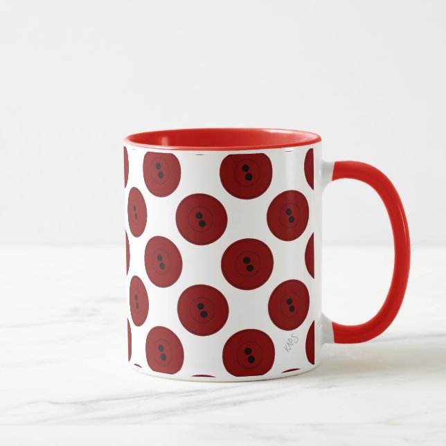 Stora knappar (röda) mugg (Höger)