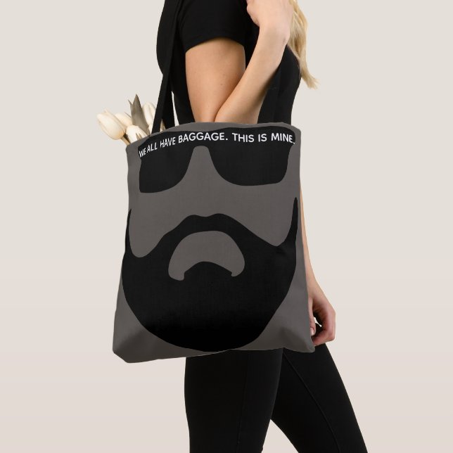 Stora köpare Livsmedel Tote Bag Beard Sunglass Tygkasse (Närbild)