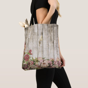 Stora köpare Livsmedel Tote Bag Flowers Rosa ros Tygkasse