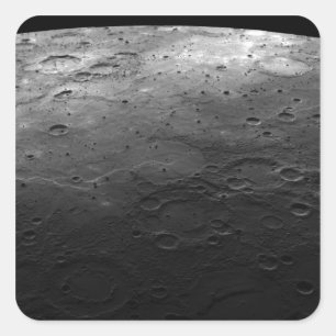 Stora krater på planetmercuryen fyrkantigt klistermärke
