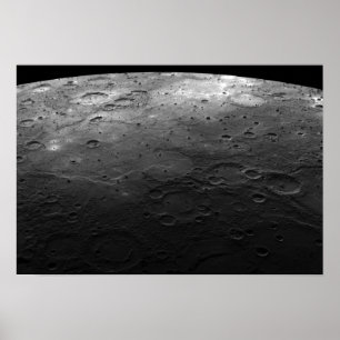 Stora krater på planetmercuryen poster