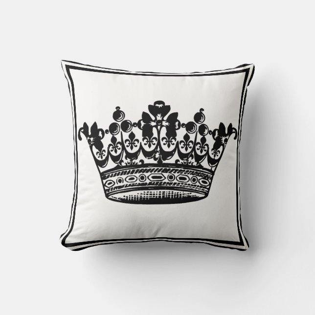 Stora Krona i Regal Black and White Pillow Kudde (Framsida)