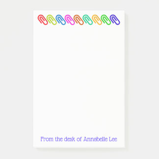 Stora kulöra Paperclips personifierar Post-it Block