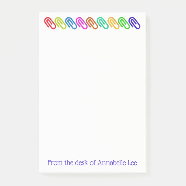 Stora kulöra Paperclips personifierar Post-it Block (Framsida)