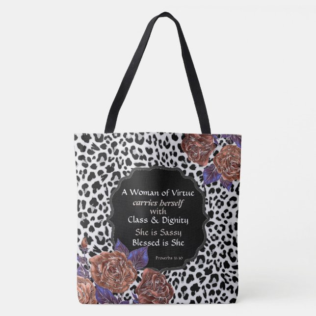 Stora kvinnor i leopard av virtuellt Blommigt Tygkasse (Framsida)