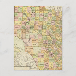 Stora  länet och Järnvägen Karta i Texas Vykort