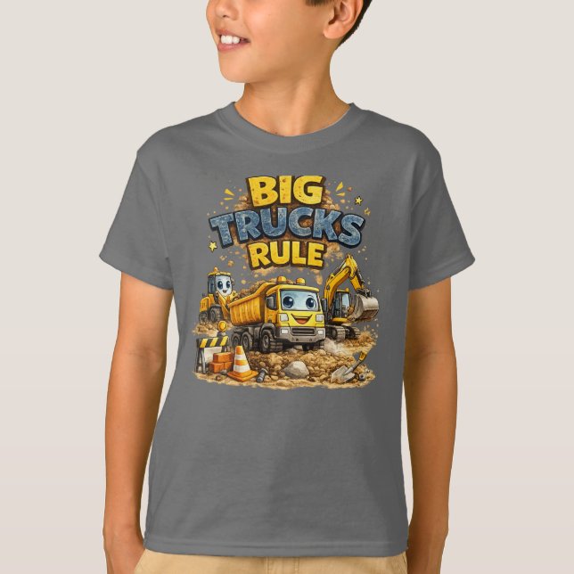 Stora lastbilar härskar t shirt (Framsida)