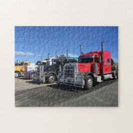 Stora lastbilar på USA Truck Stop Pussel