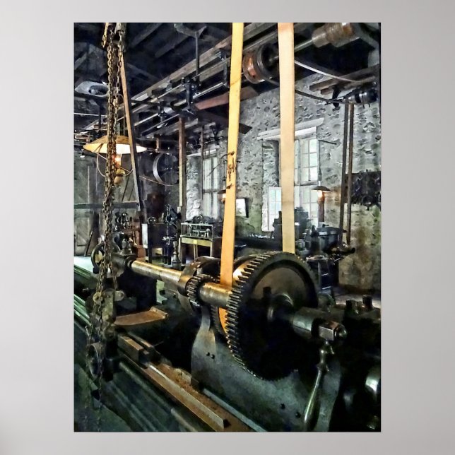 Stora Lathe i Maskin Shop Poster (Framsidan)