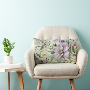 Stora lavender Flowers på Mint Lumbarkudde