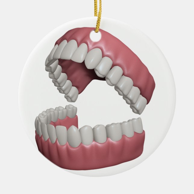 stora leendetänder julgransprydnad keramik (Framsidan)