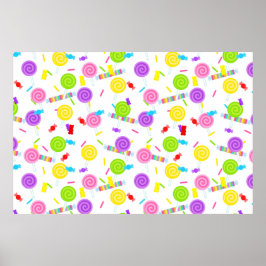 Stora Lollipops och Sweet Treats Party-ryggdroppar Poster