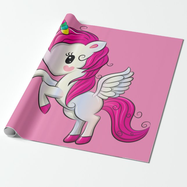 Stora Magic Flies Unicorn Presentpapper (Utrullad)