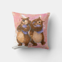 Stora Mamma och Pappa Bear Dekorativ kudde