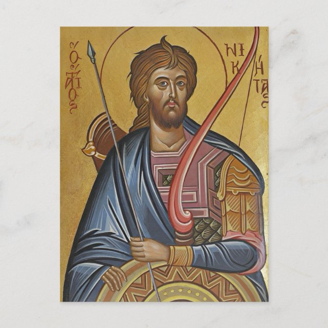 Stora martyrerna St. Niketas goten Ortodox ikon    Vykort (Framsida)