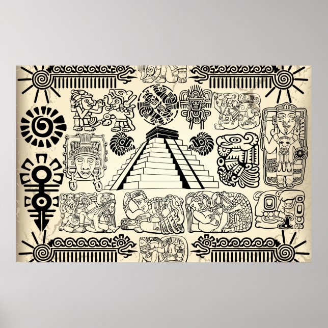 Stora Mayan-symboler Poster (Framsidan)
