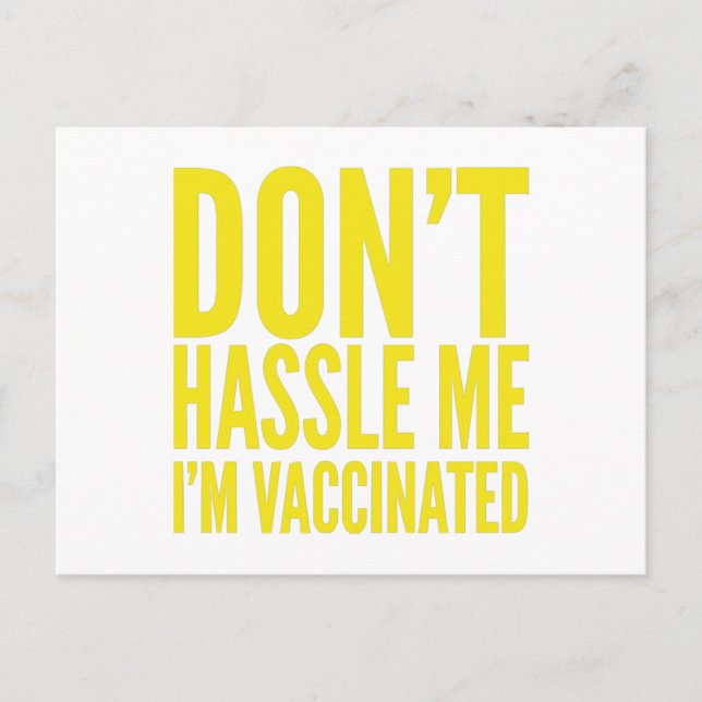 STÖRA MIG INTE, JAG ÄR VACCINERAD  VYKORT (Framsida)