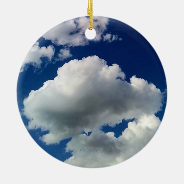 Stora mjuka moln julgransprydnad keramik (Baksidan)