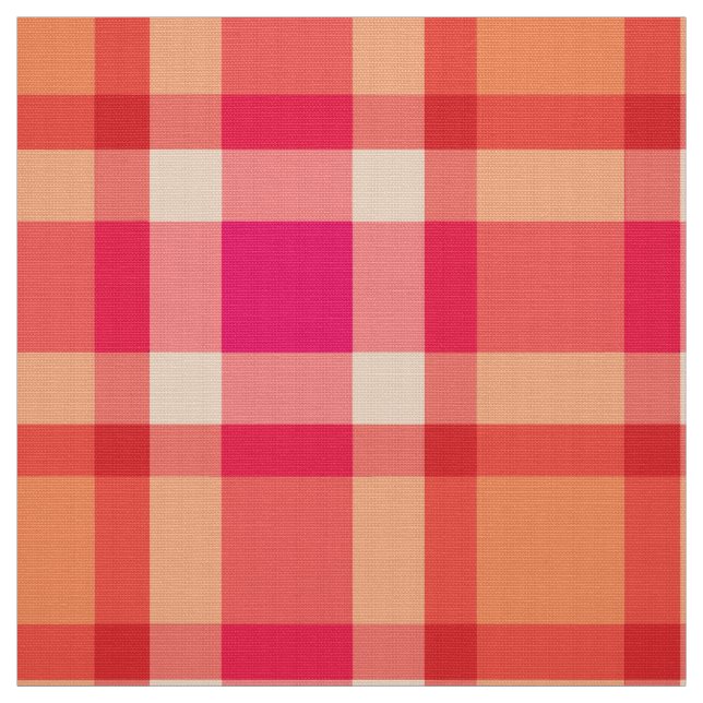 Stora moderna pläd-, orange-, korall- och tyg (Provkarta)